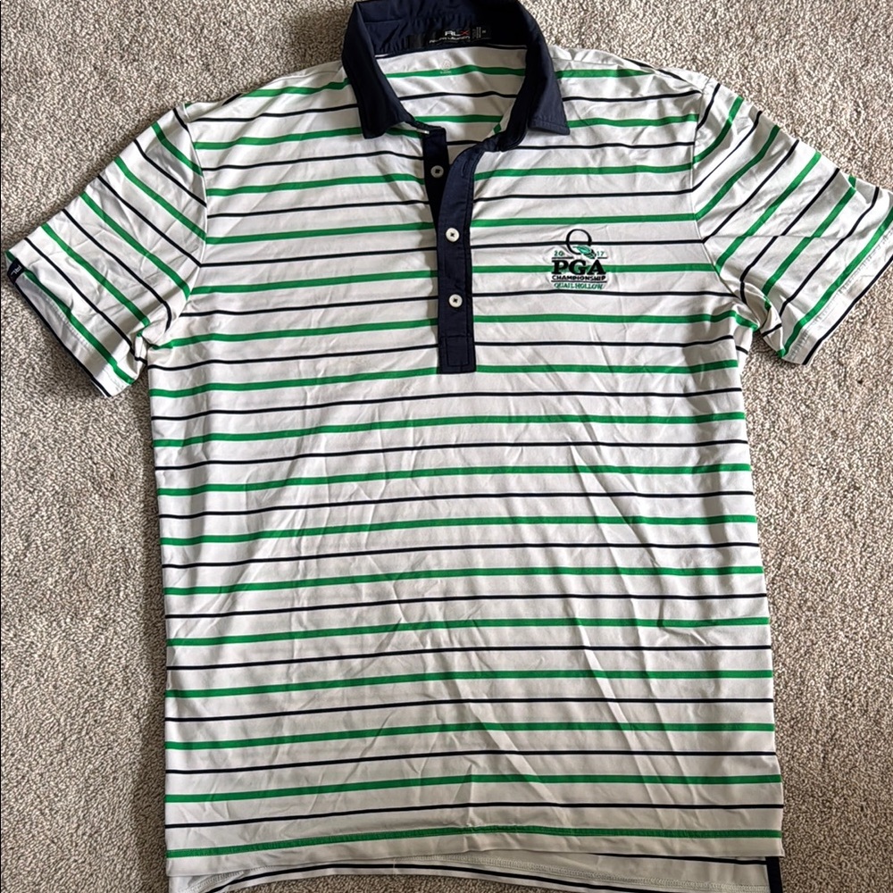 Men's Ralph Lauren Green Striped Golf Shirt